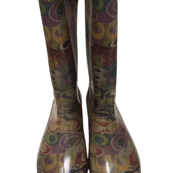 Coach Poppy Graphic Colorful Rain Boots Size 6 - Waterproof Multicolor - Picture 4 of 4